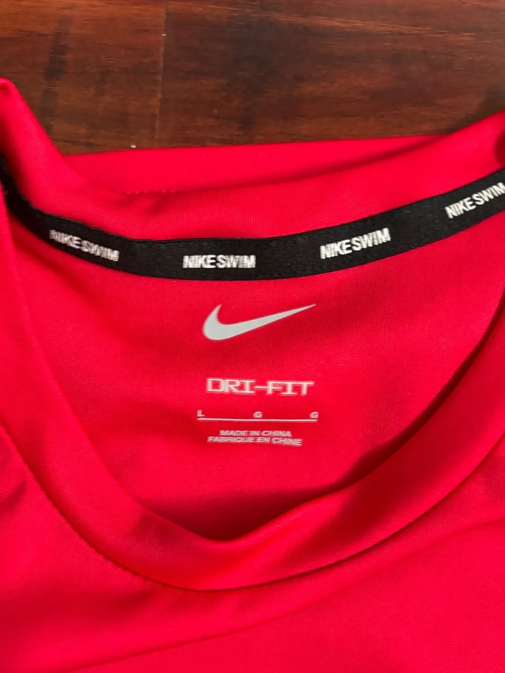 Nike Mens Short Sleeve swim Tee Trio - Red, Blue, Light Gray blue